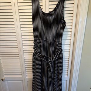 Who What Wear Black and White Striped Dress